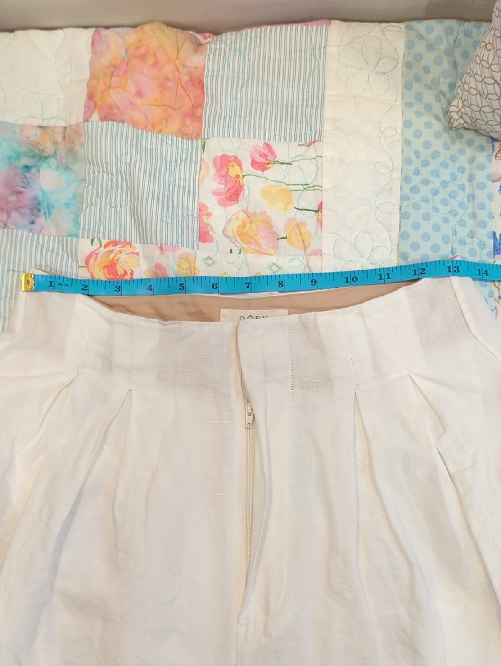 EUC Sz 6 Doen Ivory High-Waist Tapered Cotton/ Linen Pants - Picture 8 of 8